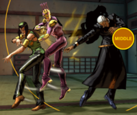 Ermes executing an Overhead Attack (labelled as Middle).